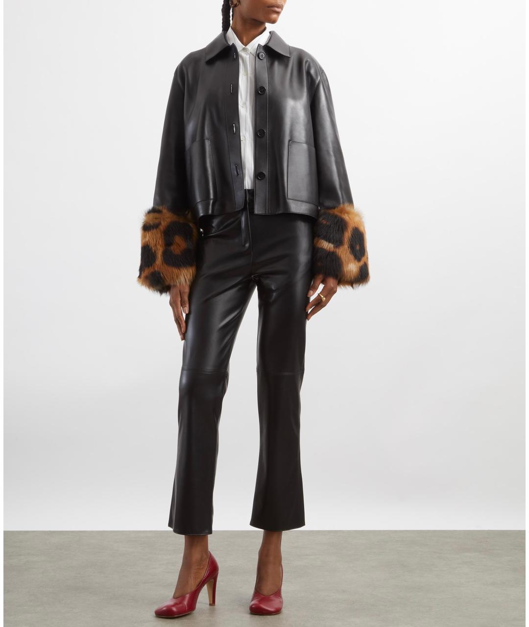 LOEWE Черная кожаная куртка, фото 4