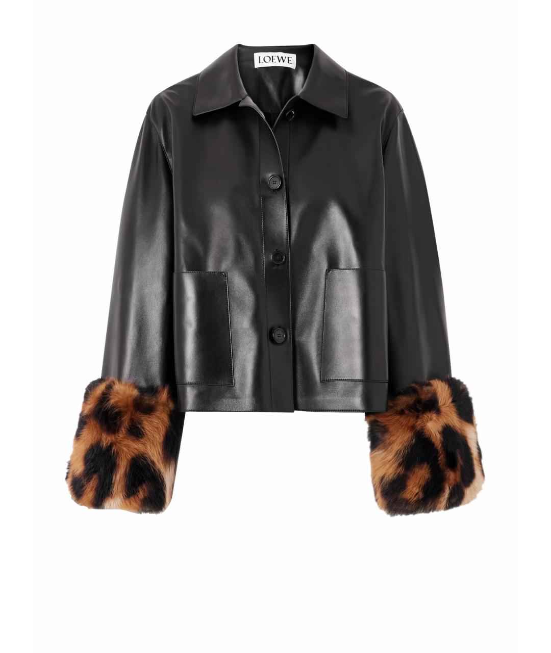 LOEWE Черная кожаная куртка, фото 1