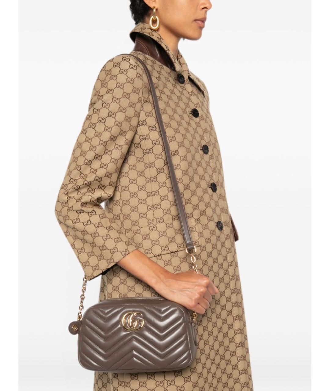 GUCCI Коричневая кожаная сумка тоут, фото 2