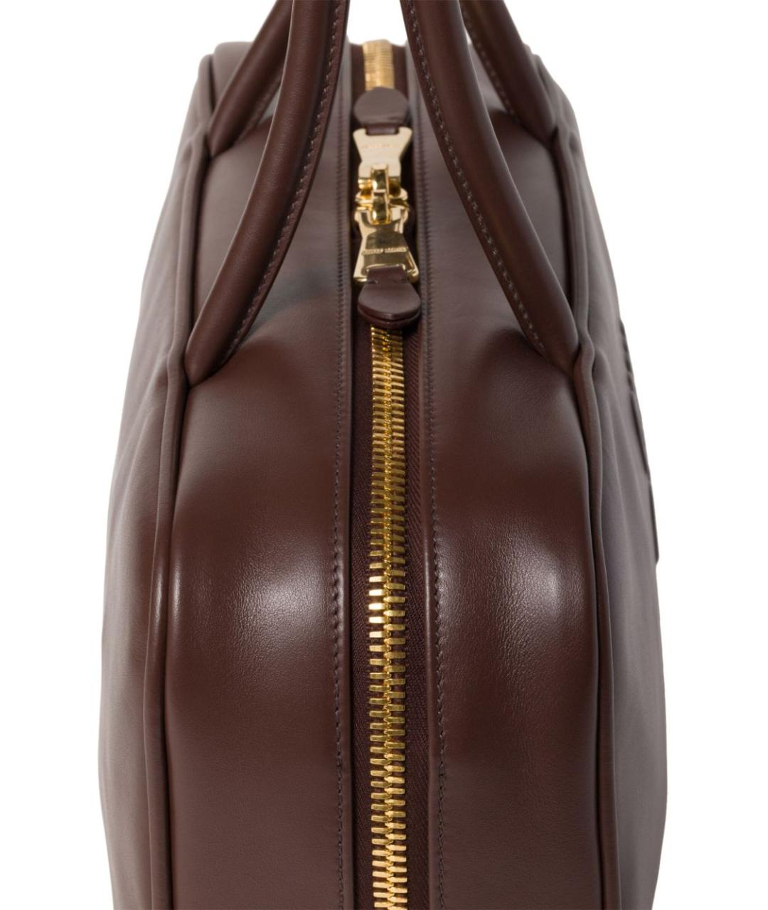 MIU MIU Коричневая кожаная сумка с короткими ручками, фото 4