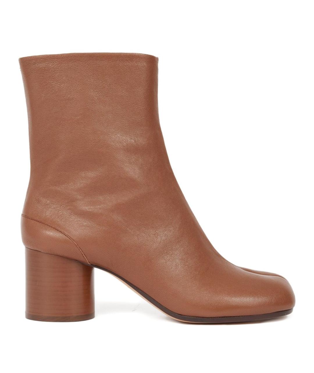 MAISON MARGIELA Коричневые кожаные ботильоны, фото 1