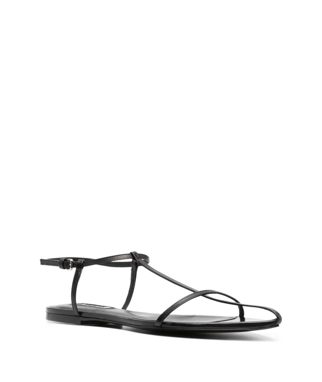 JIL SANDER Черные кожаные босоножки, фото 3