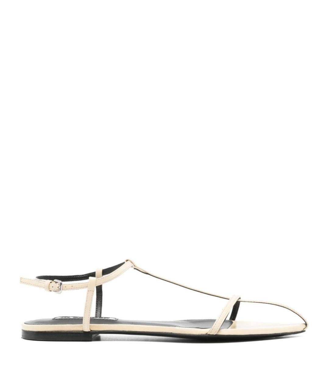 JIL SANDER Бежевые кожаные босоножки, фото 1