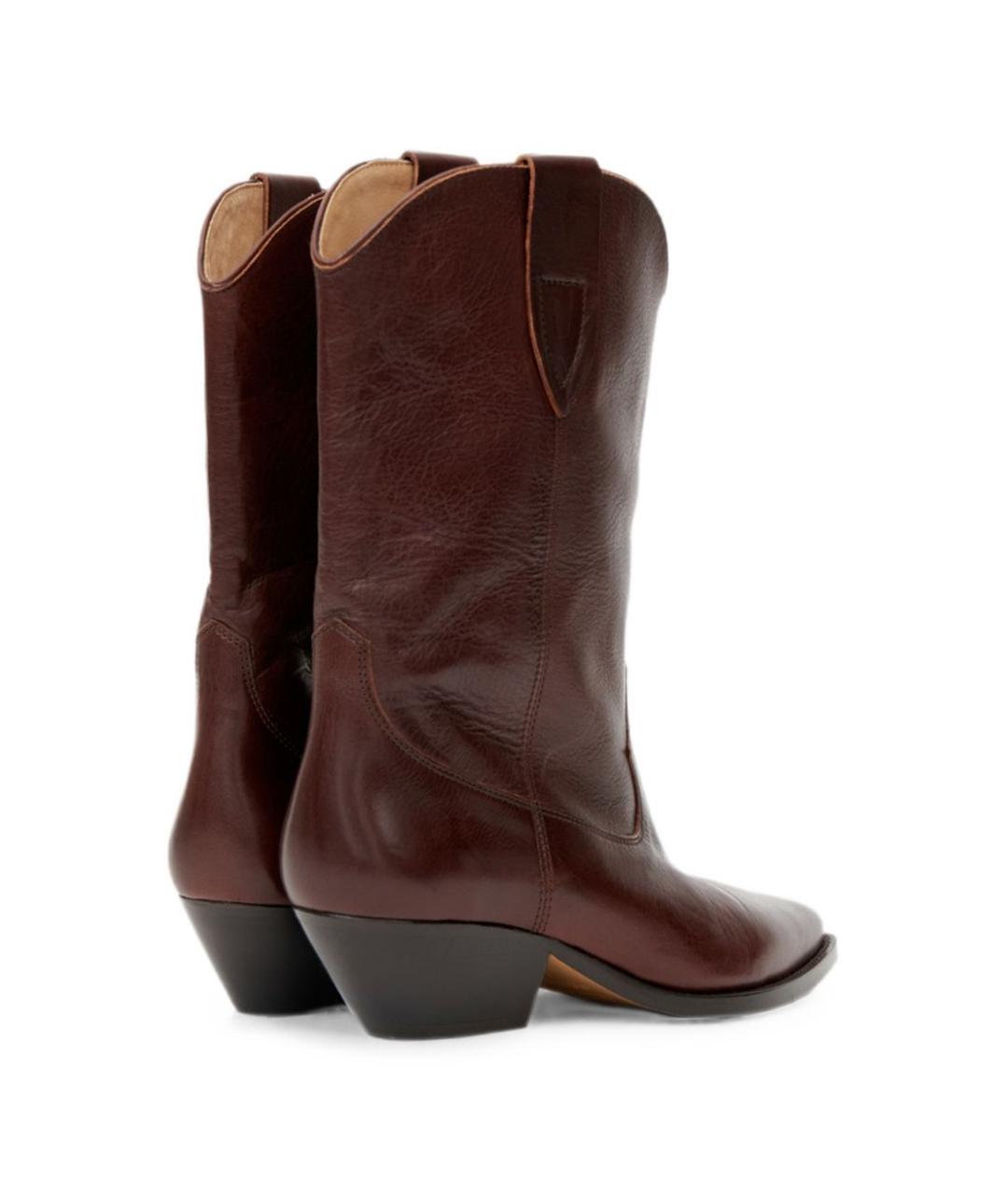ISABEL MARANT Коричневые кожаные сапоги, фото 4