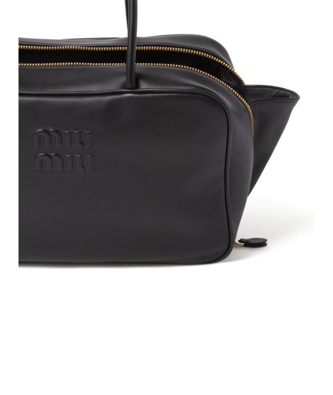 MIU MIU Черная кожаная сумка с короткими ручками, фото 3