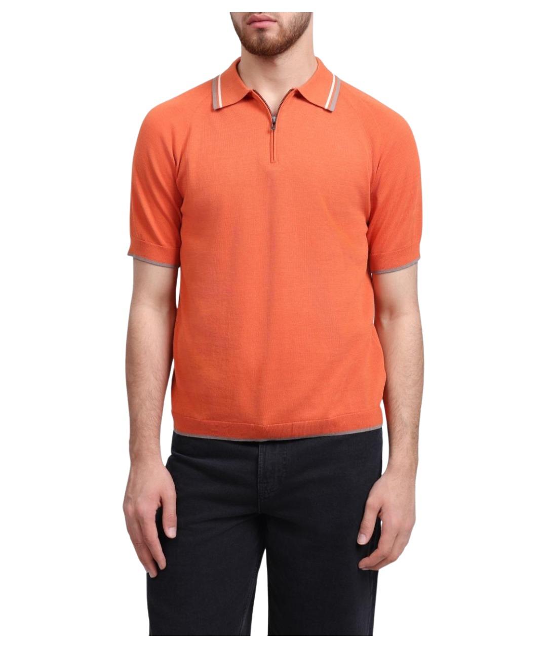 ARMANI EXCHANGE Оранжевое хлопковое поло с коротким рукавом, фото 1