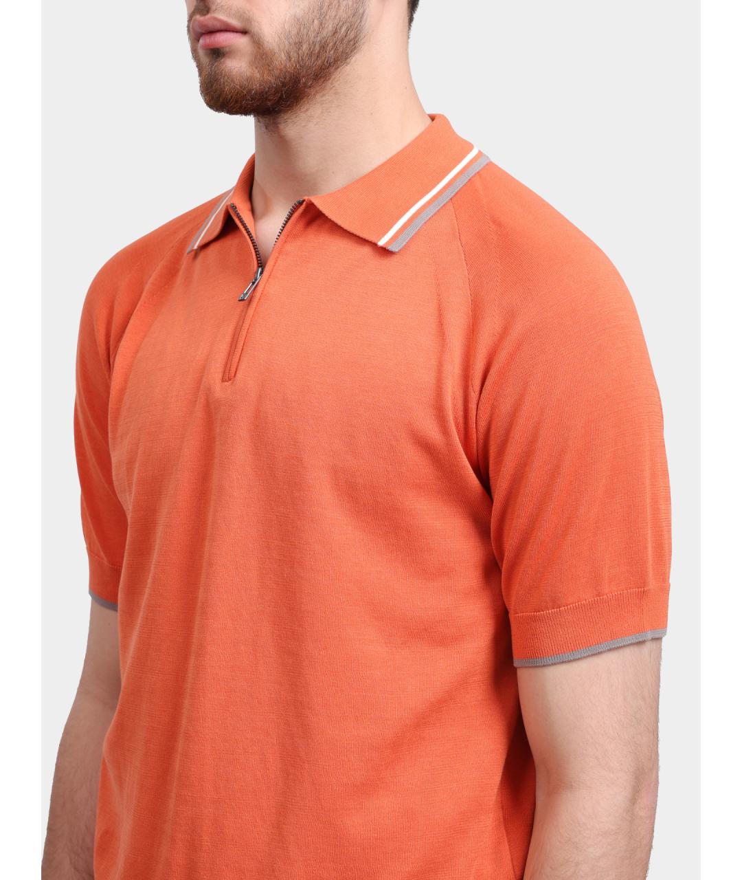 ARMANI EXCHANGE Оранжевое хлопковое поло с коротким рукавом, фото 3
