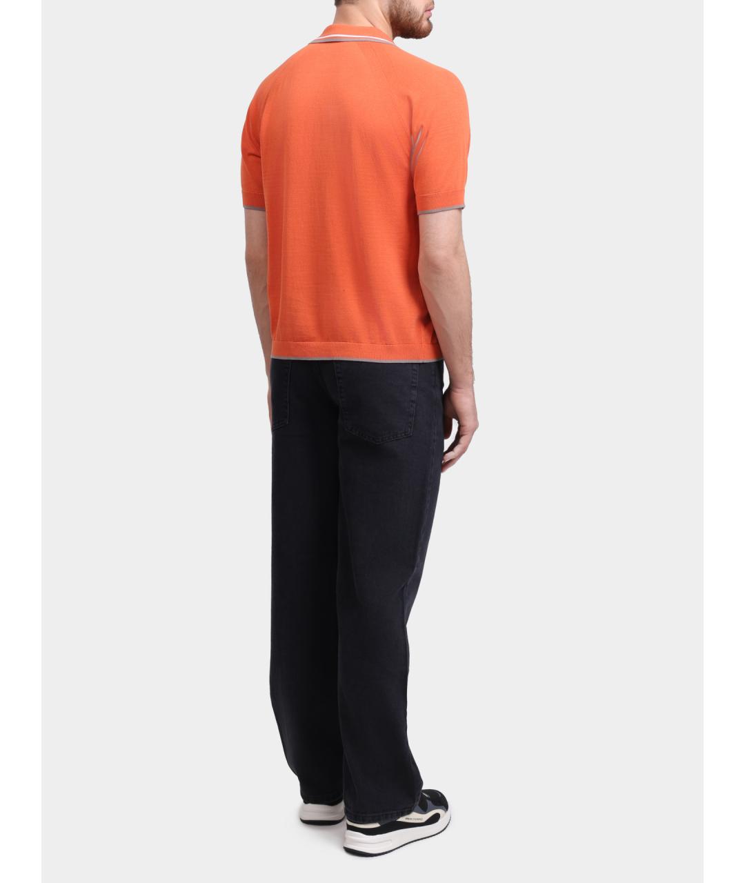 ARMANI EXCHANGE Оранжевое хлопковое поло с коротким рукавом, фото 5