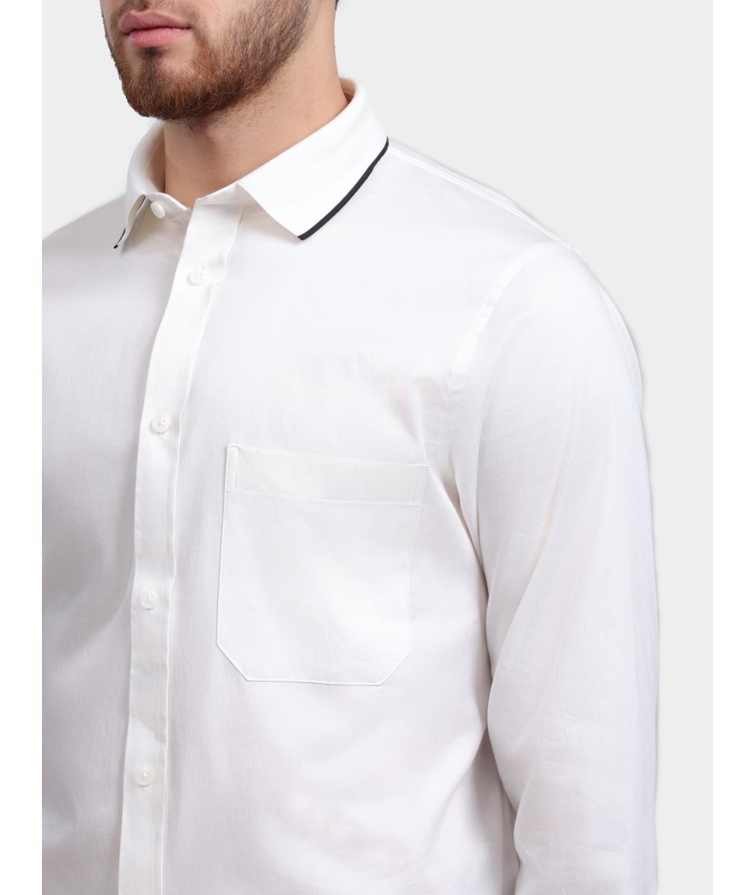 ARMANI EXCHANGE Белая хлопковая кэжуал рубашка, фото 4