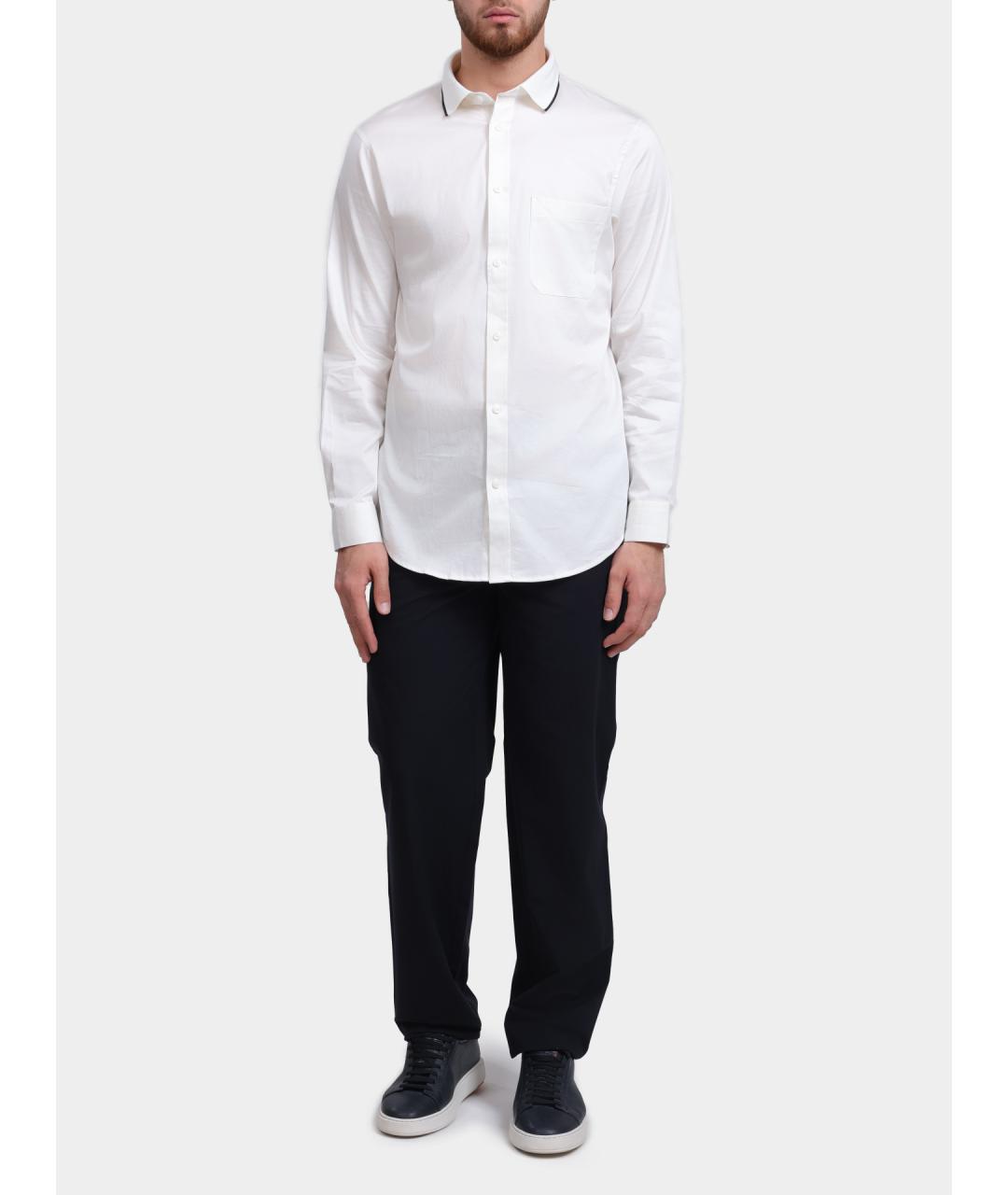 ARMANI EXCHANGE Белая хлопковая кэжуал рубашка, фото 2