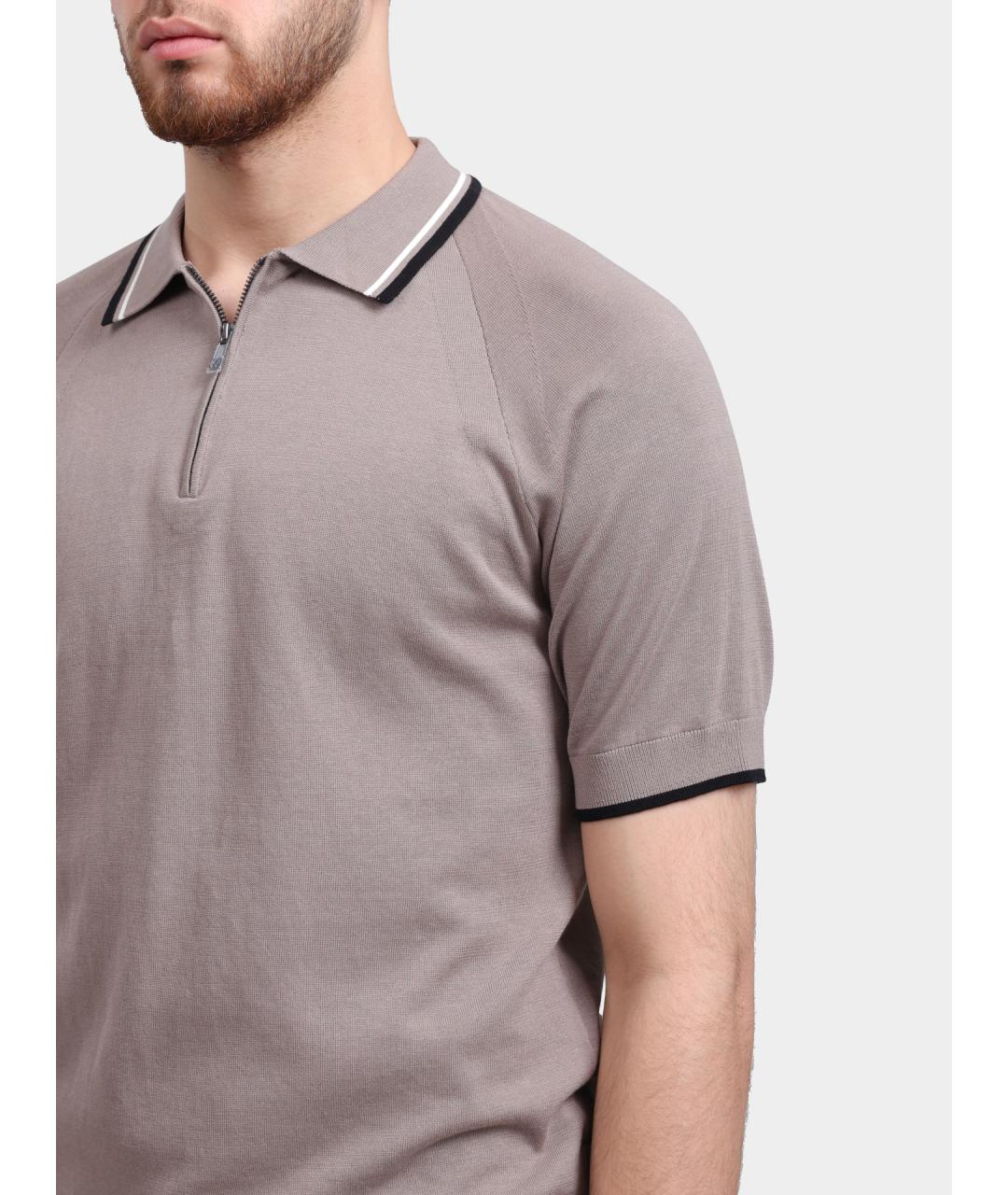 ARMANI EXCHANGE Бежевое поло с коротким рукавом, фото 4