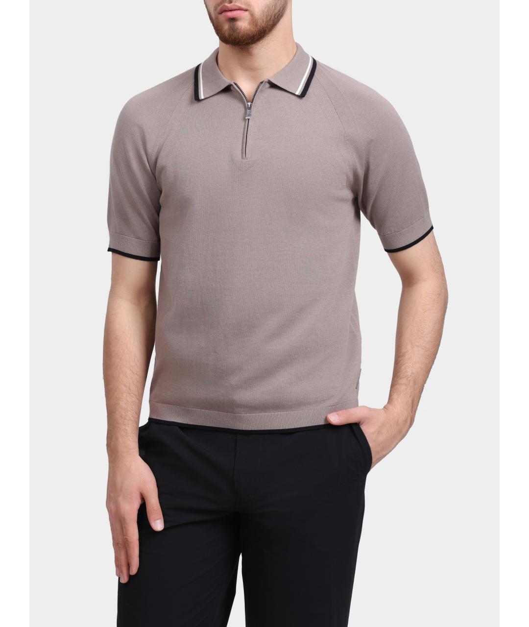 ARMANI EXCHANGE Бежевое поло с коротким рукавом, фото 2