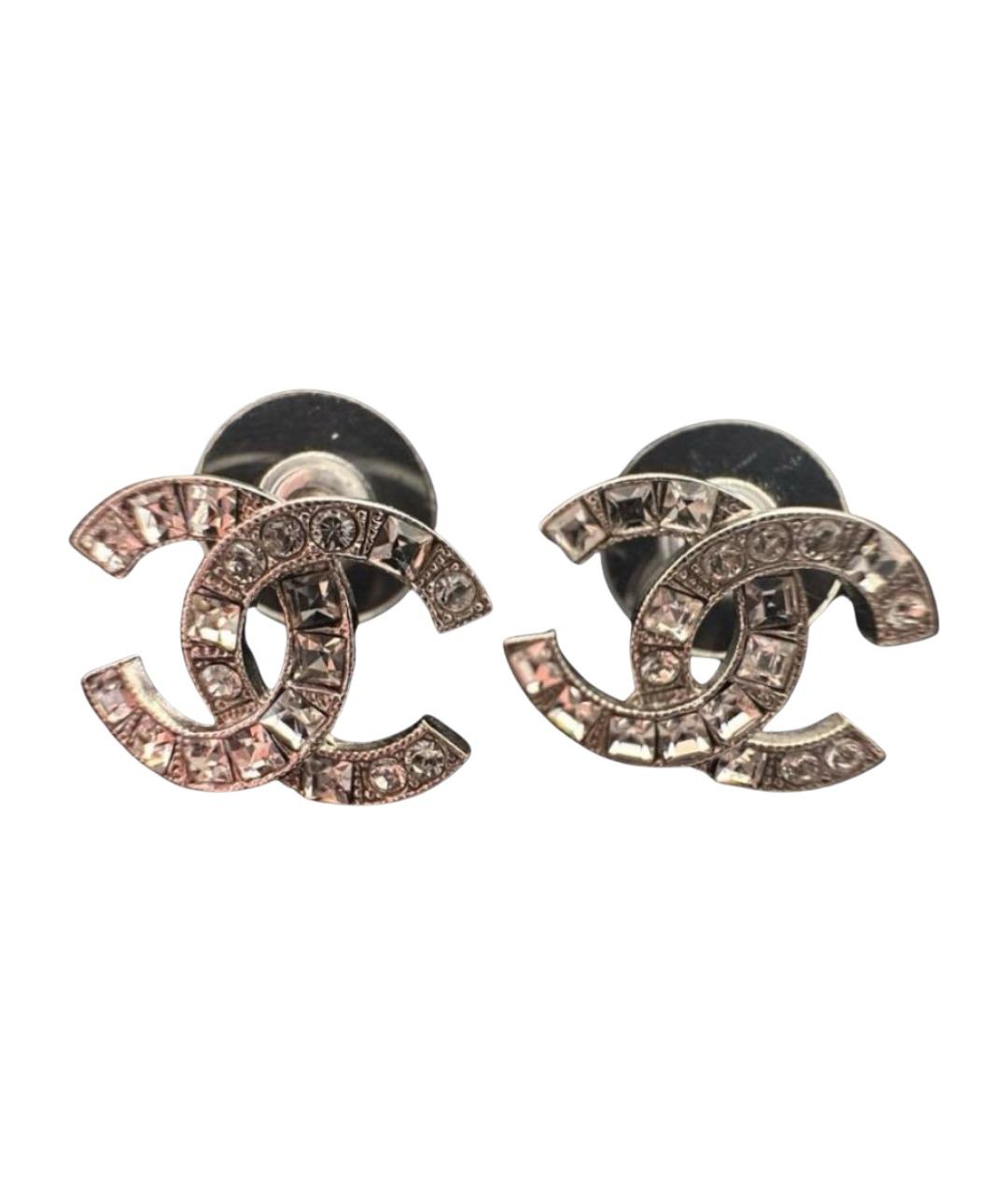 CHANEL Серебряные металлические серьги, фото 1