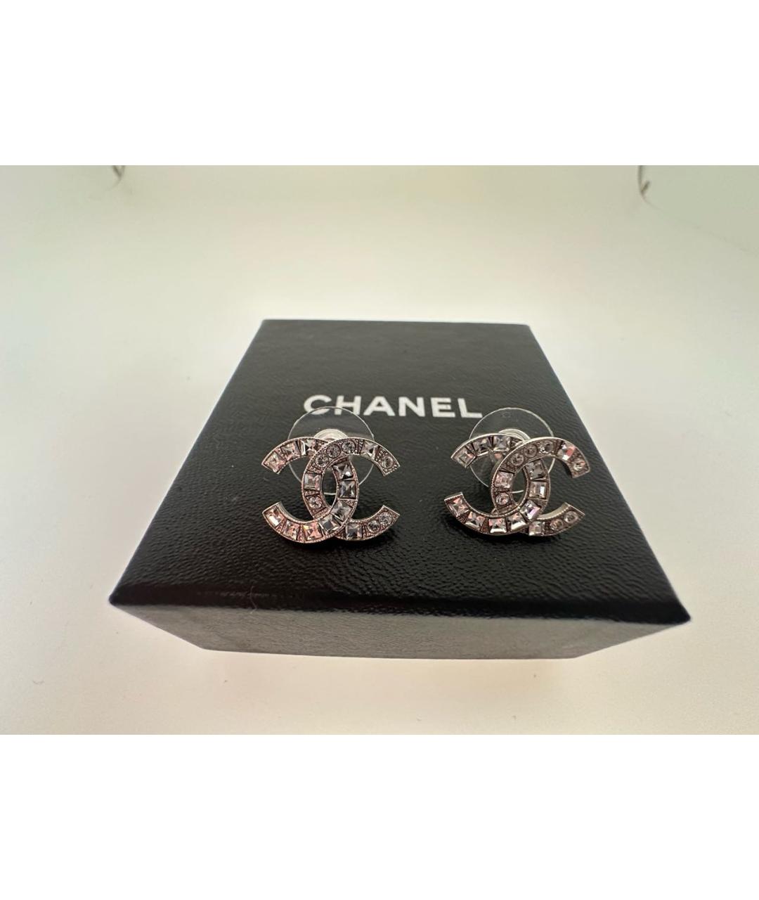 CHANEL Серебряные металлические серьги, фото 2
