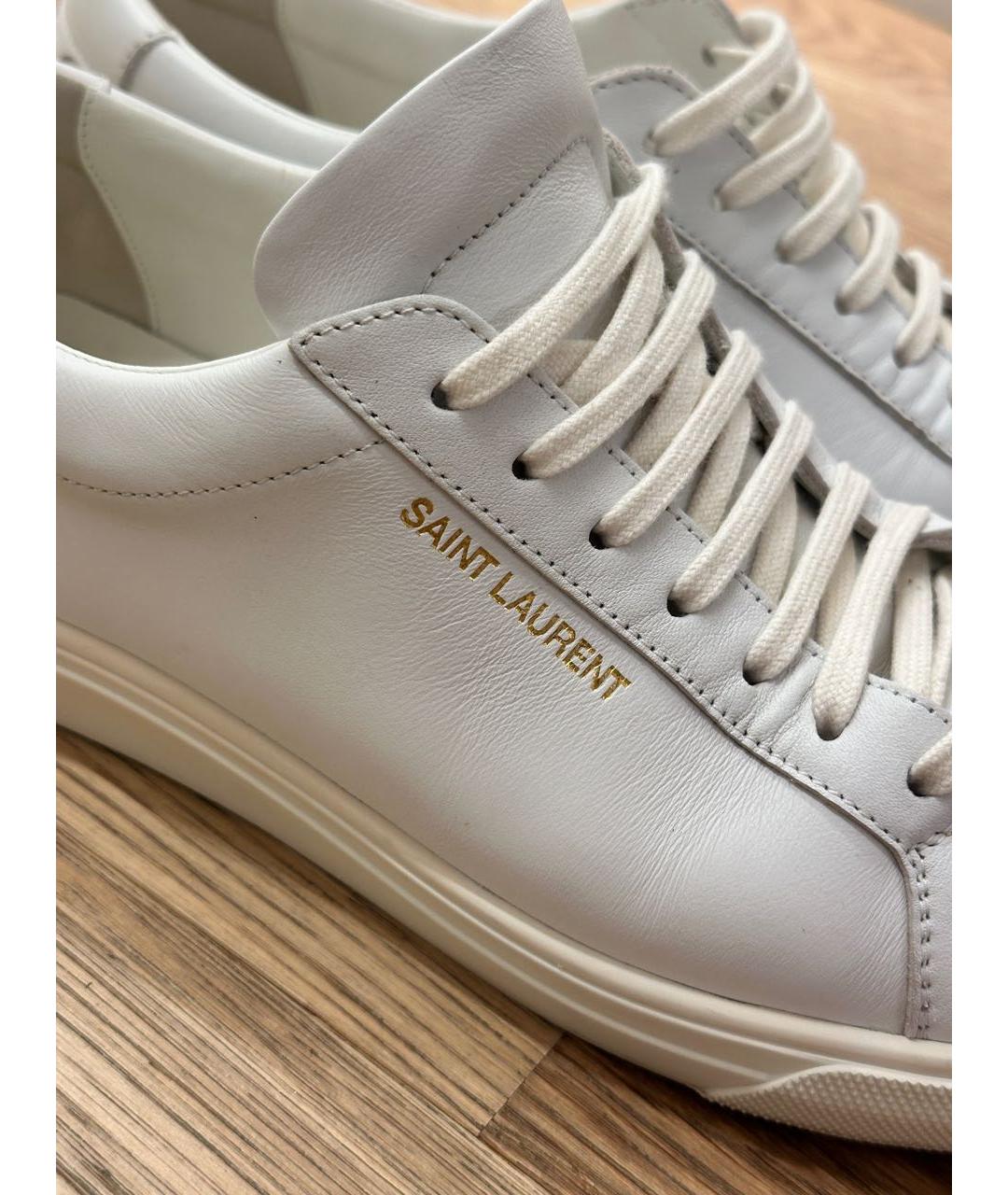 SAINT LAURENT Белые кожаные кеды, фото 4