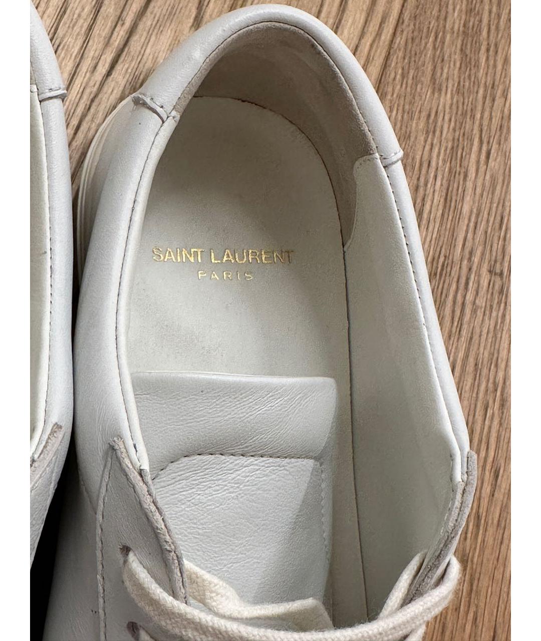 SAINT LAURENT Белые кожаные кеды, фото 5