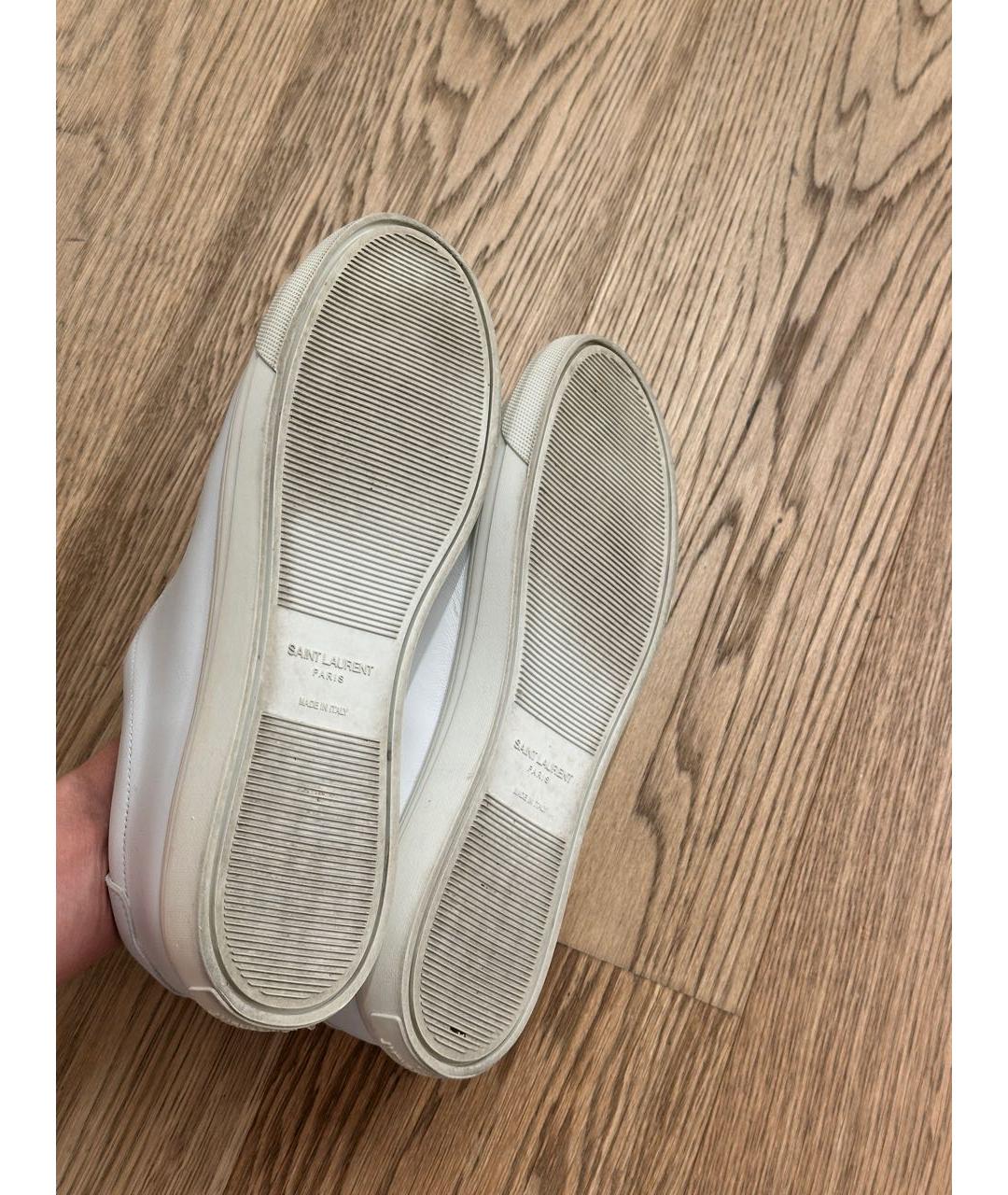 SAINT LAURENT Белые кожаные кеды, фото 6