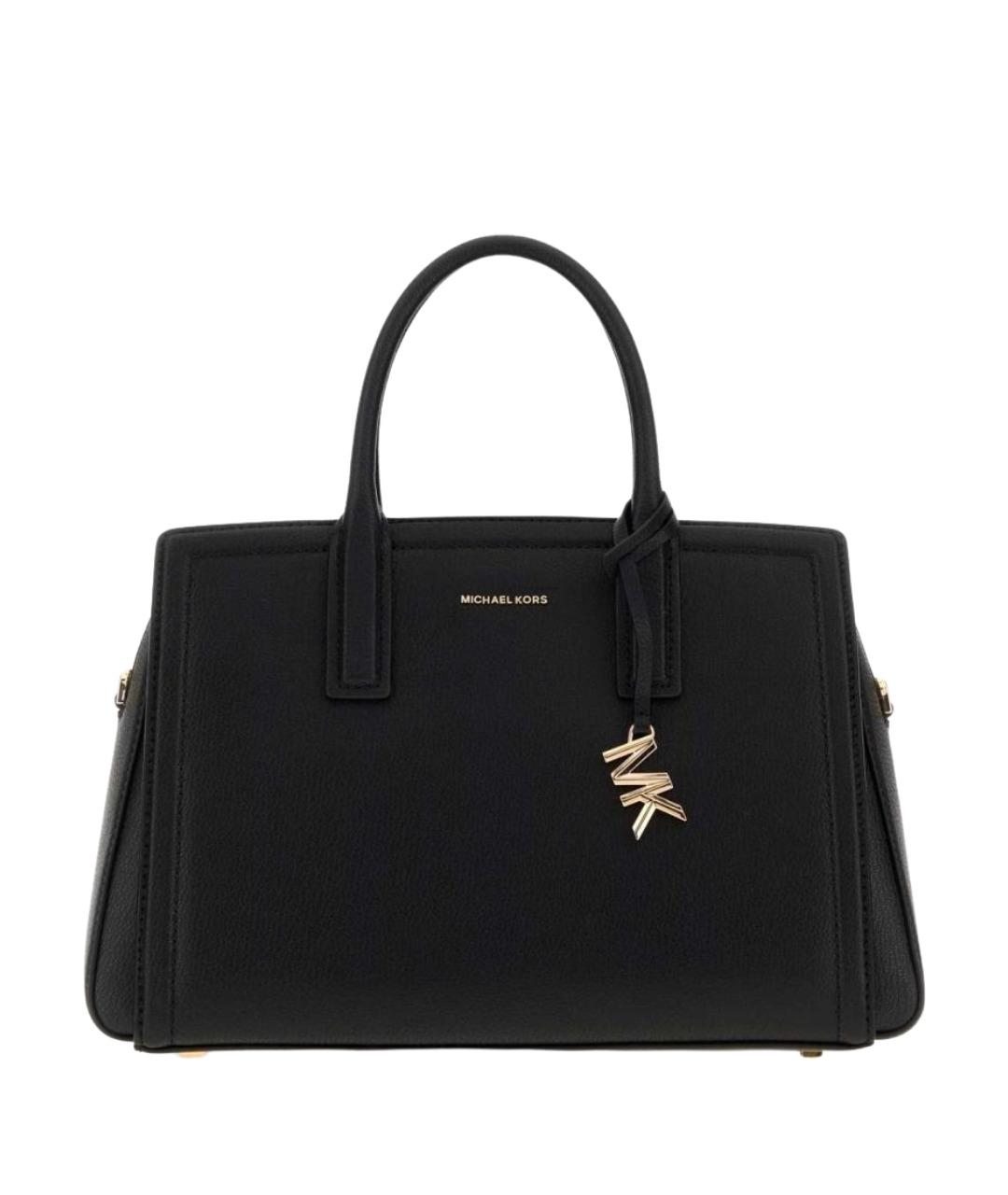 MICHAEL KORS Черная кожаная сумка с короткими ручками, фото 3