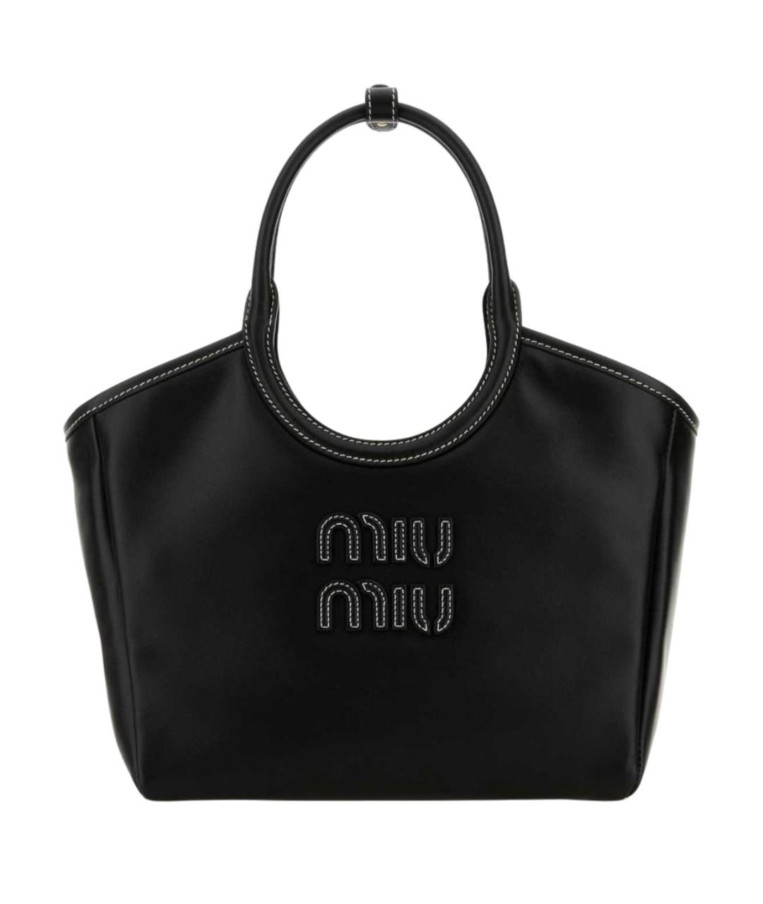 MIU MIU Черная кожаная сумка с короткими ручками, фото 3