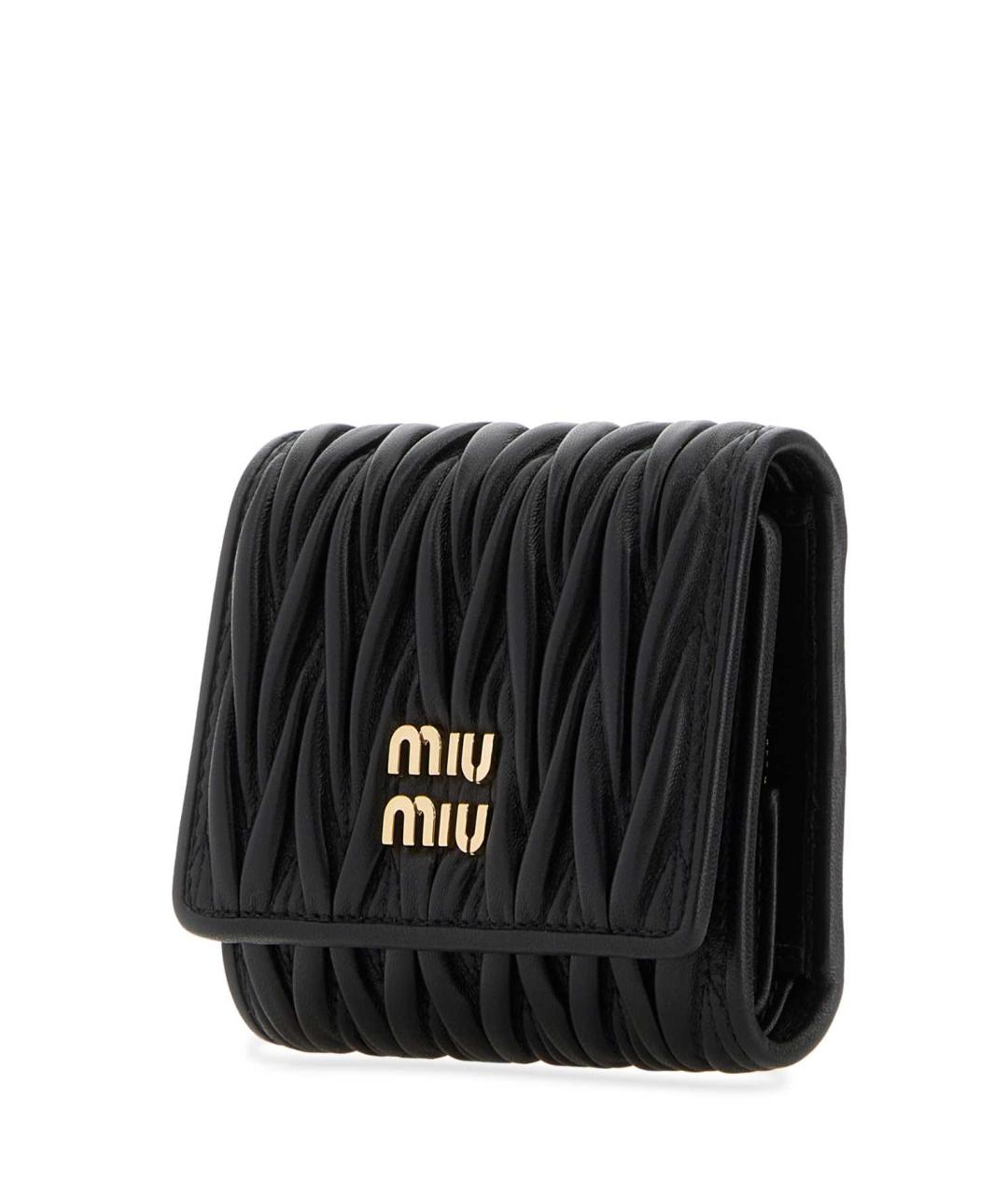 MIU MIU Черный кожаный кошелек, фото 2