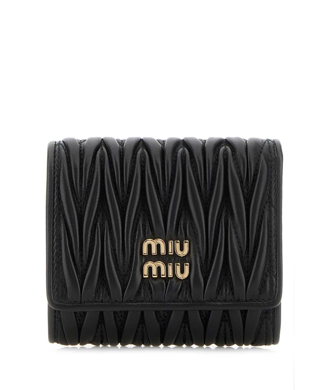 MIU MIU Черный кожаный кошелек, фото 1