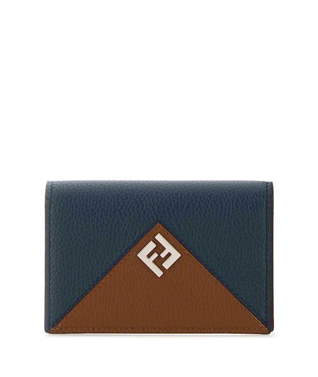 FENDI Синий кожаный кардхолдер, фото 1