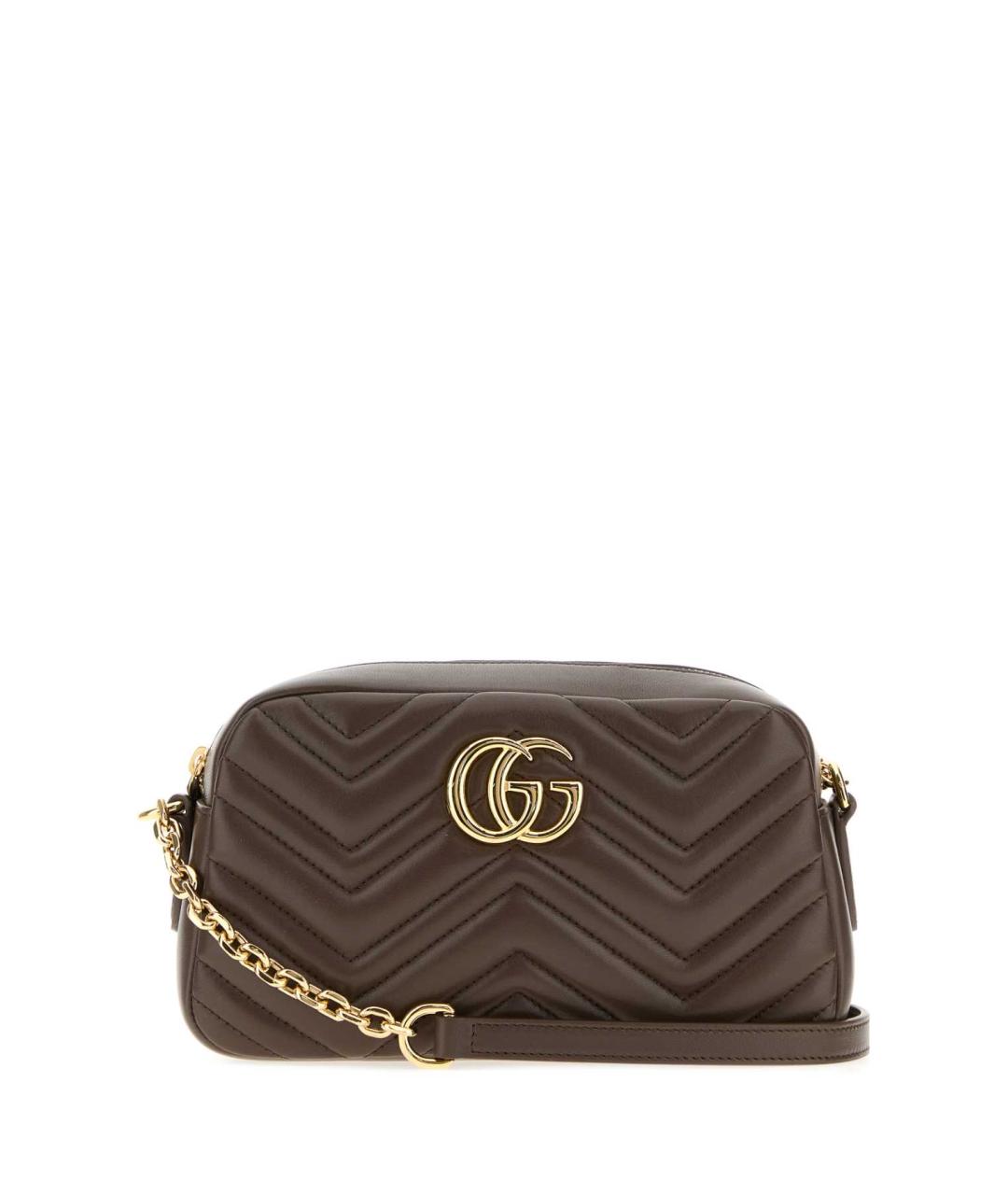 GUCCI Коричневая кожаная сумка через плечо, фото 3