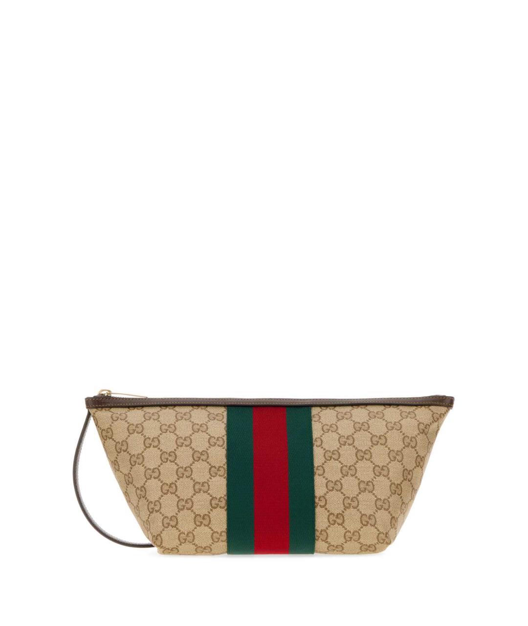 GUCCI Бежевая барсетка из канвы, фото 1