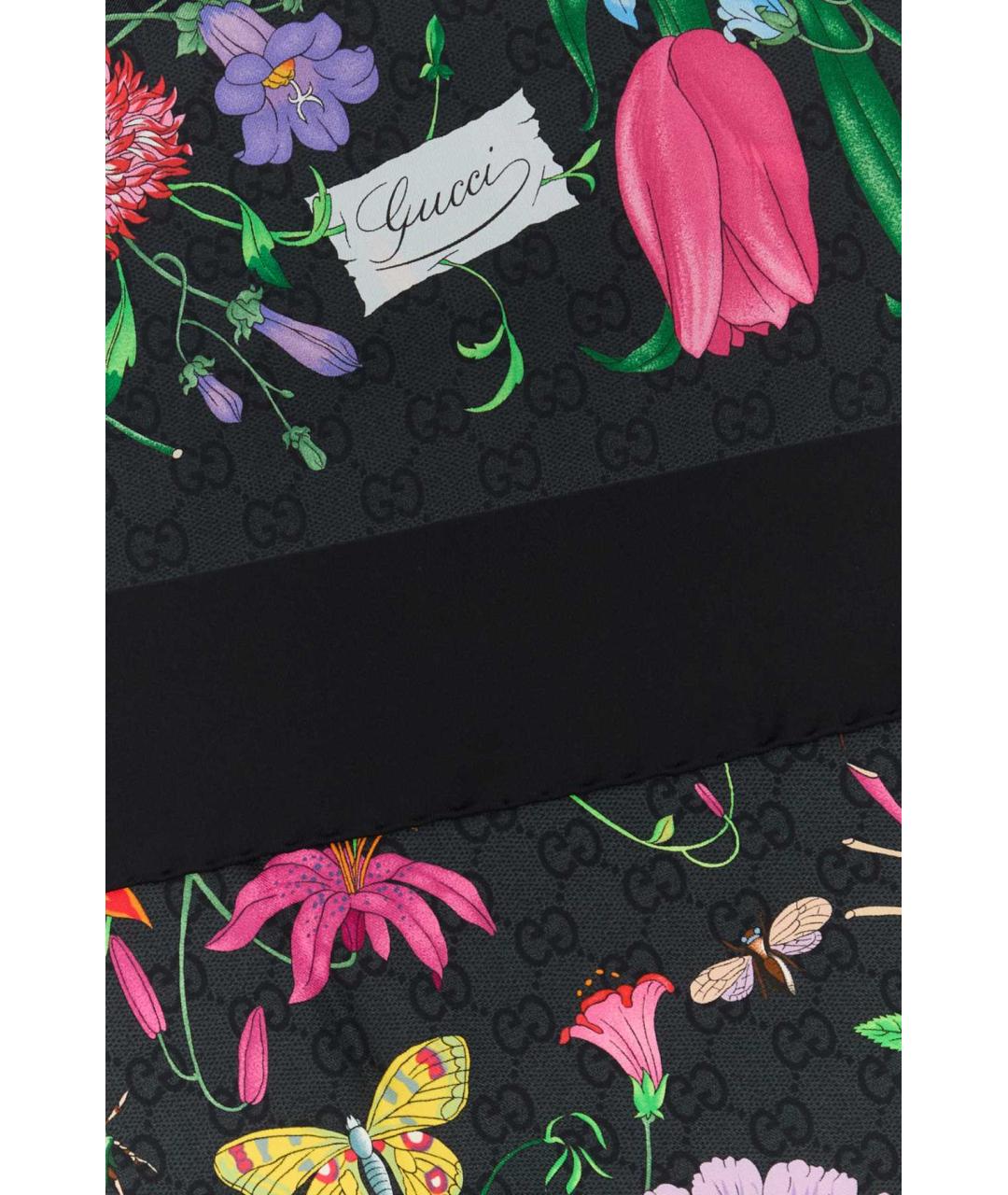 GUCCI Черный шелковый шарф, фото 2