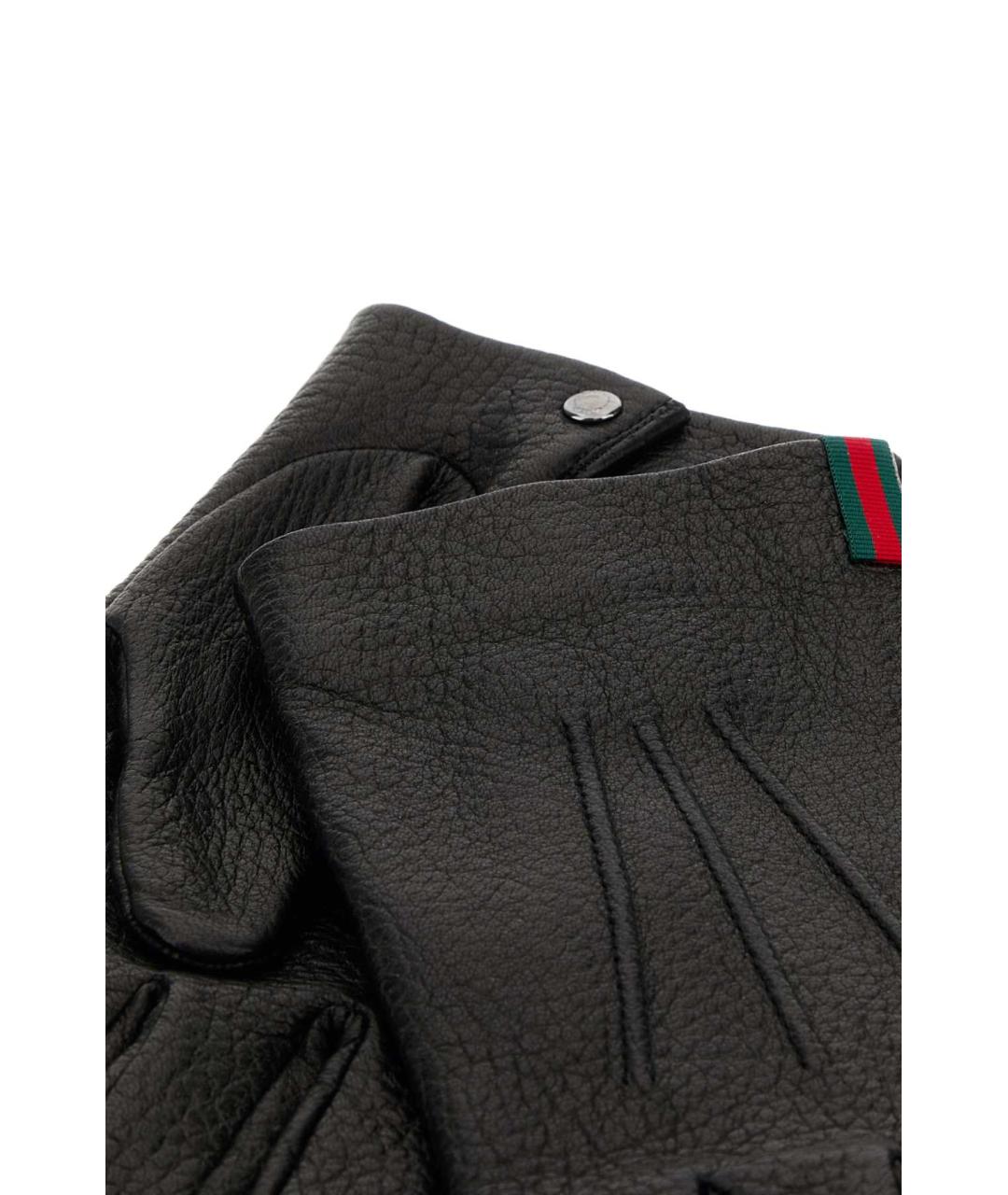 GUCCI Черные кожаные перчатки, фото 2