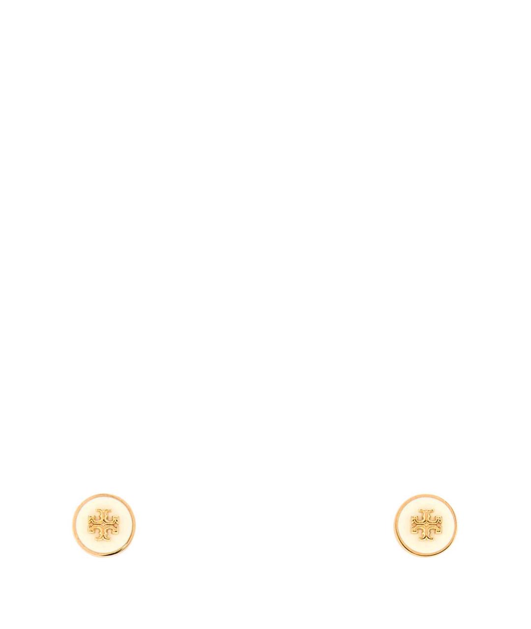 TORY BURCH Белые металлические серьги, фото 1
