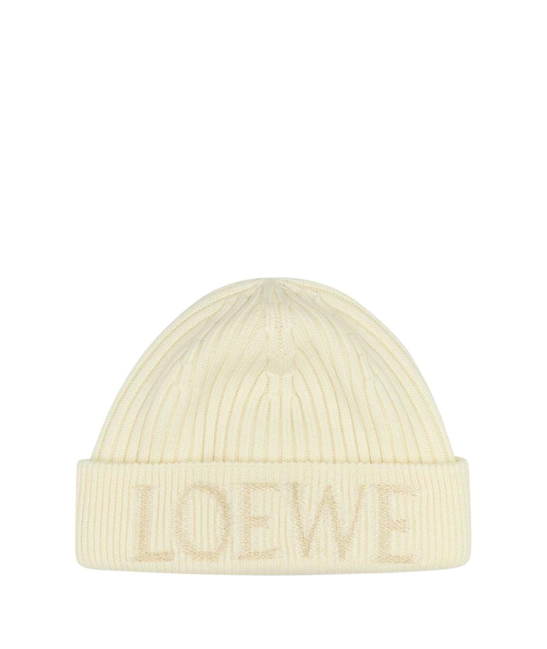 LOEWE Белая шерстяная шапка, фото 1