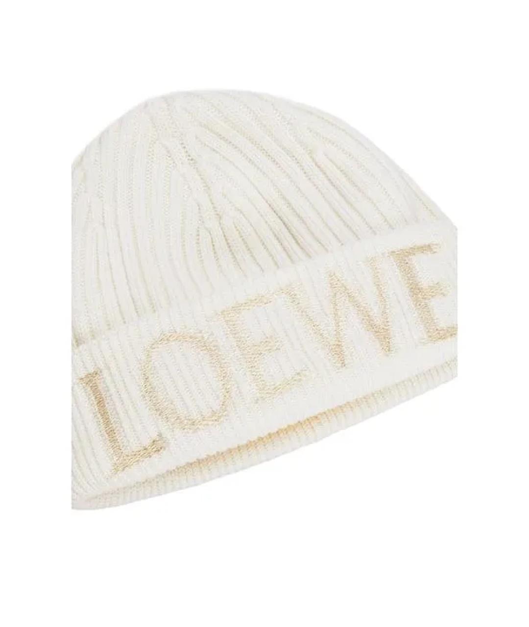 LOEWE Белая шерстяная шапка, фото 3