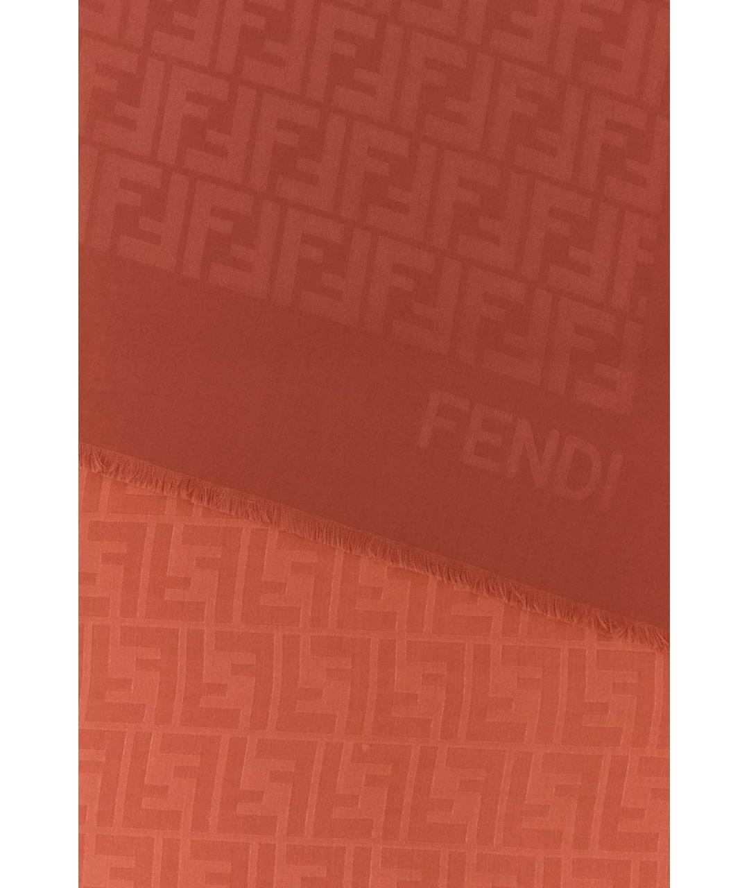 FENDI Красный шелковый шарф, фото 2