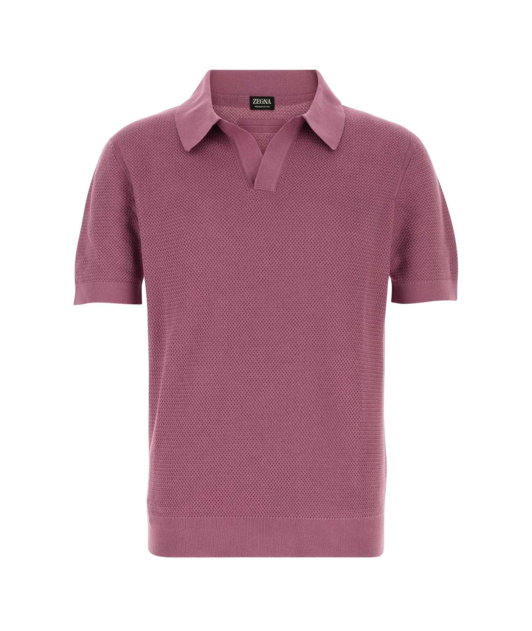 ZEGNA Фиолетовое хлопковое поло с коротким рукавом, фото 1