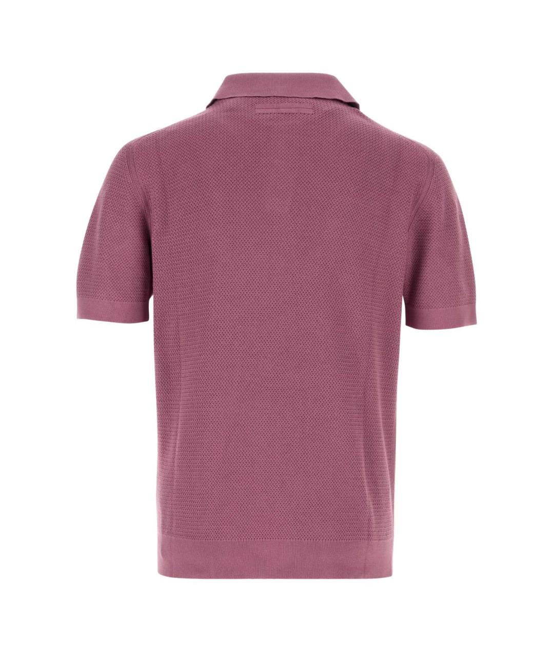 ZEGNA Фиолетовое хлопковое поло с коротким рукавом, фото 2
