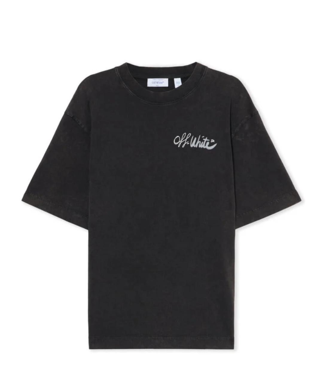 OFF-WHITE Черная хлопковая футболка, фото 1