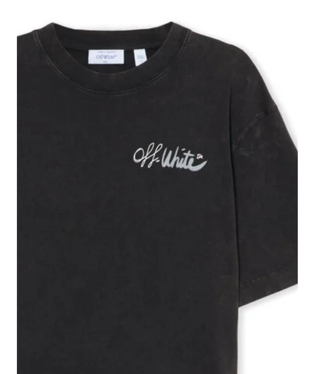 OFF-WHITE Черная хлопковая футболка, фото 2