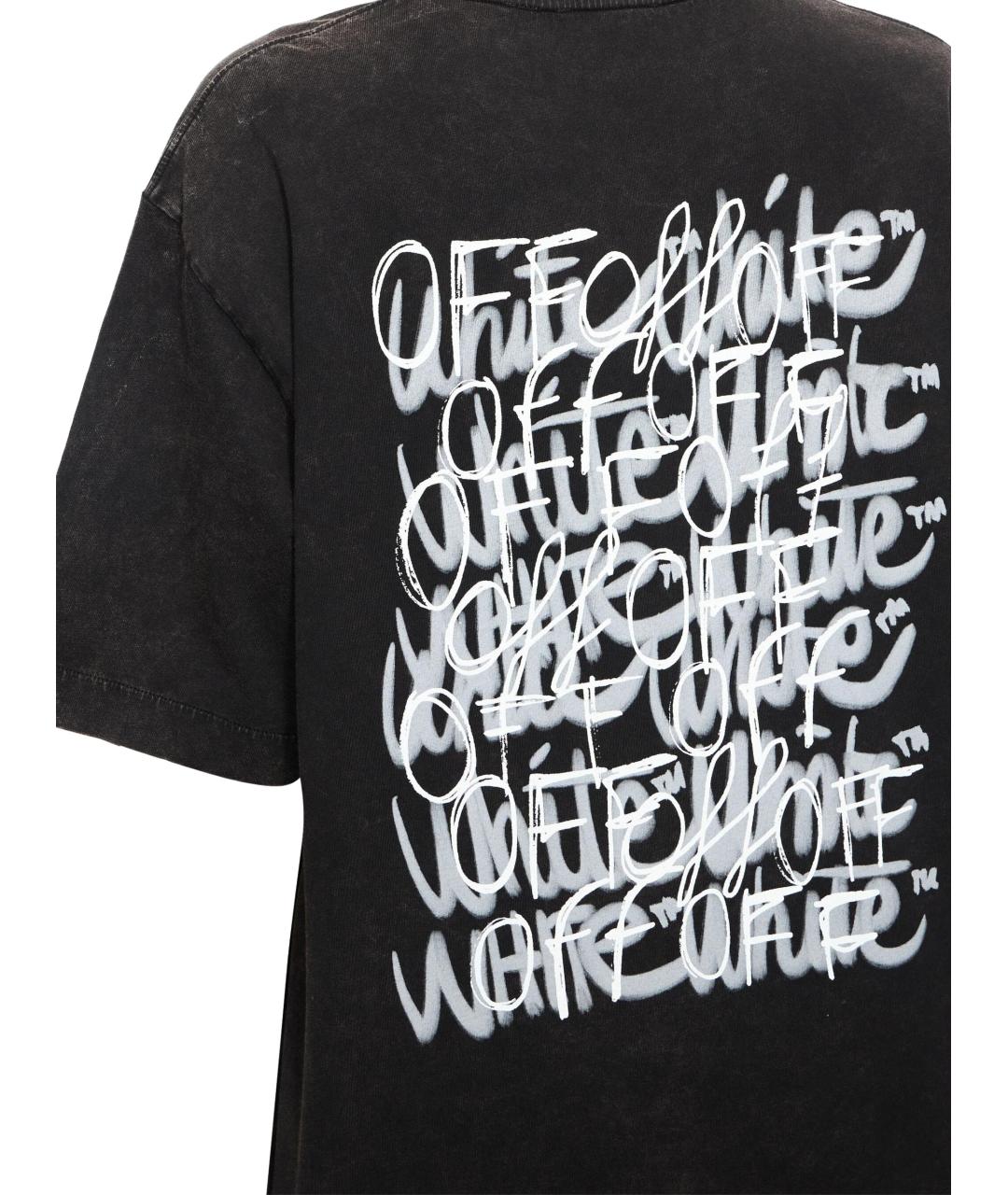 OFF-WHITE Черная хлопковая футболка, фото 3