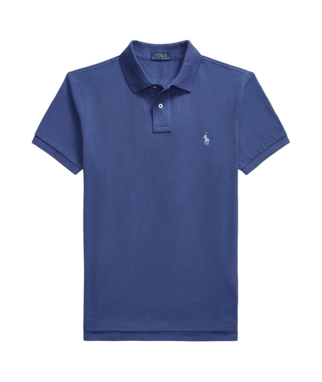 POLO RALPH LAUREN Синее хлопковое поло с коротким рукавом, фото 1