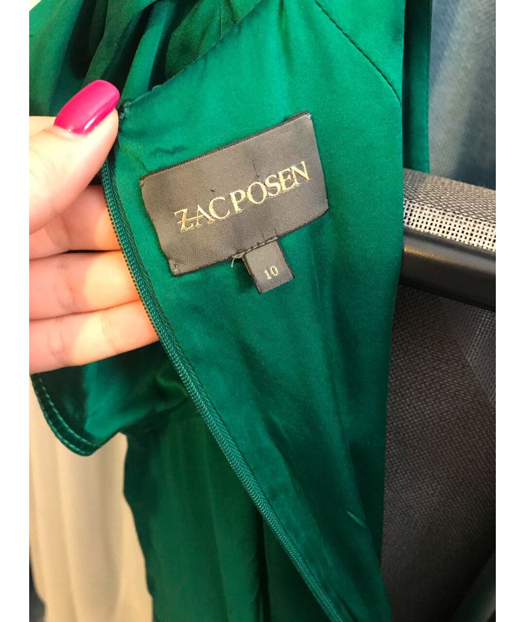 ZAC POSEN Зеленые шелковое коктейльное платье, фото 3