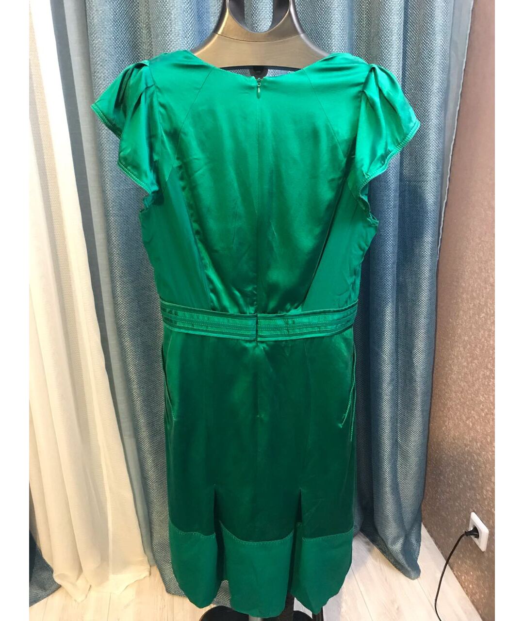 ZAC POSEN Зеленые шелковое коктейльное платье, фото 2