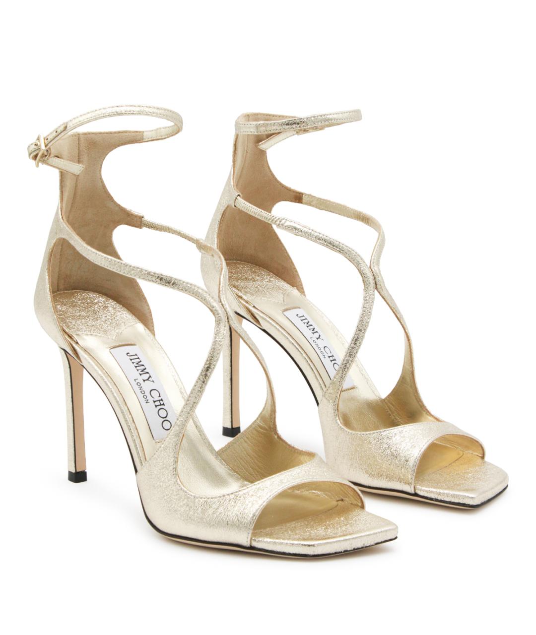 JIMMY CHOO Золотые босоножки, фото 2
