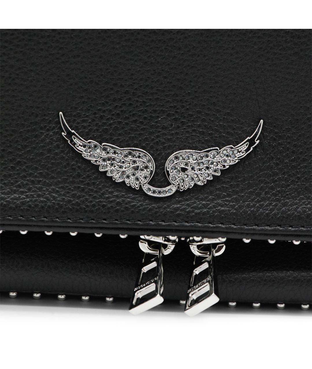 ZADIG & VOLTAIRE Черная кожаная сумка через плечо, фото 4