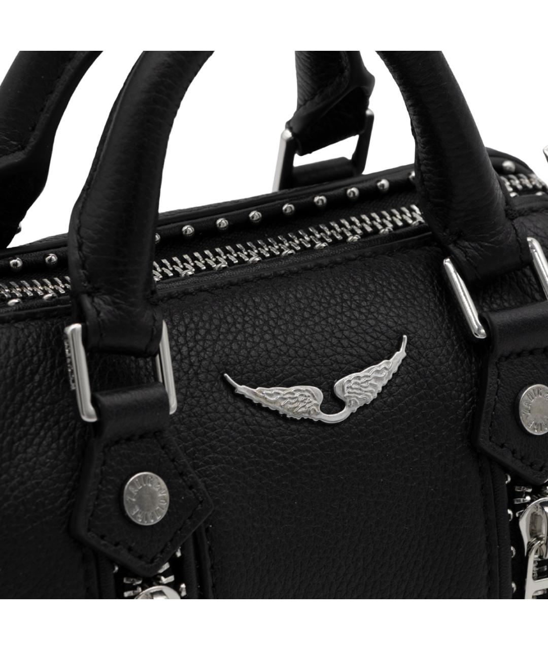ZADIG & VOLTAIRE Черная кожаная сумка тоут, фото 4
