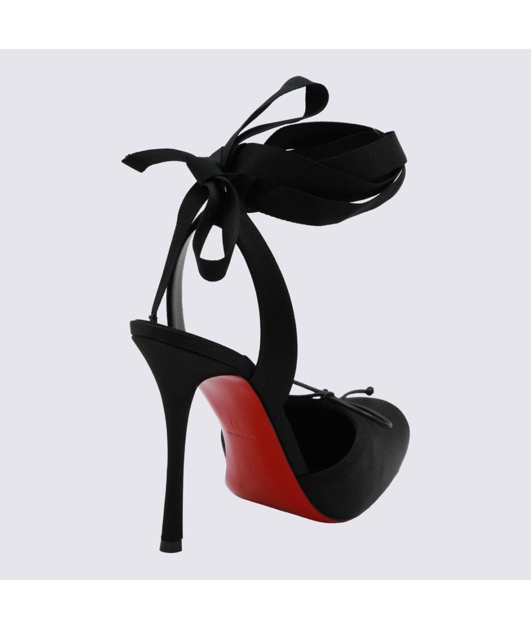 CHRISTIAN LOUBOUTIN Черные текстильные туфли, фото 3
