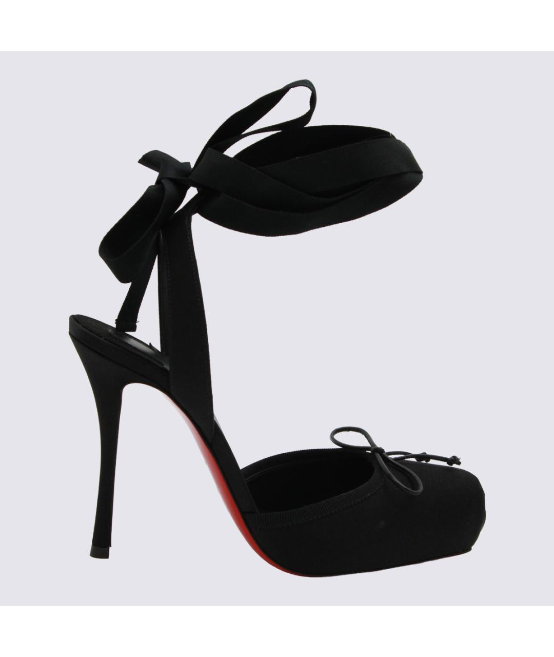 CHRISTIAN LOUBOUTIN Черные текстильные туфли, фото 5