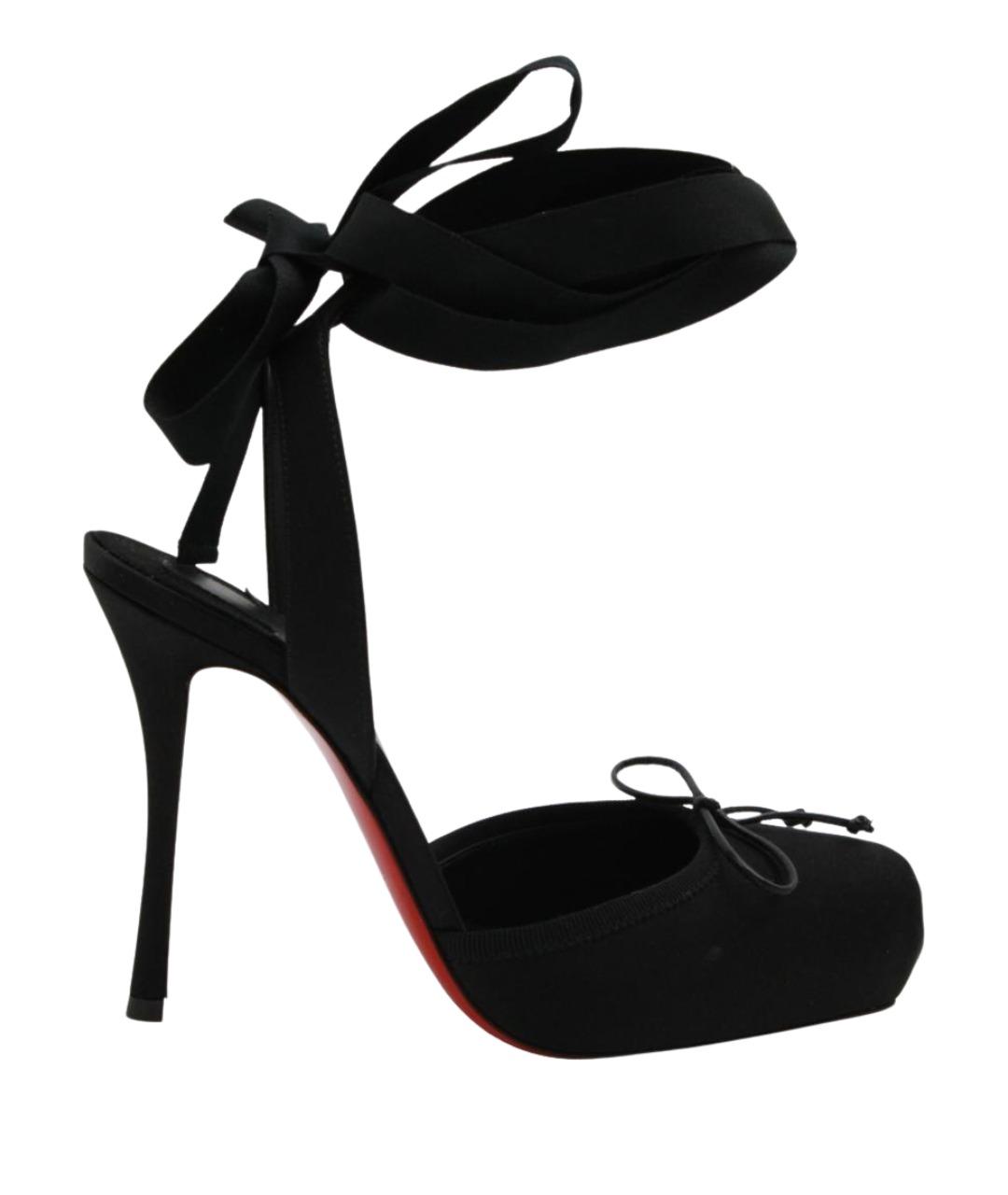 CHRISTIAN LOUBOUTIN Черные текстильные туфли, фото 1
