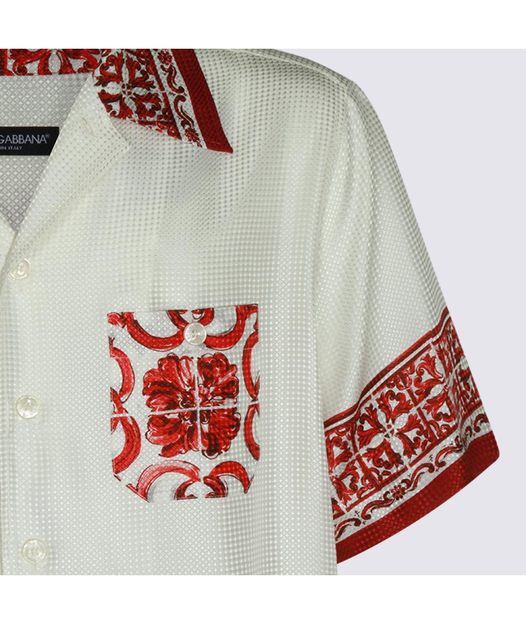 DOLCE&GABBANA Белая шелковая кэжуал рубашка, фото 2