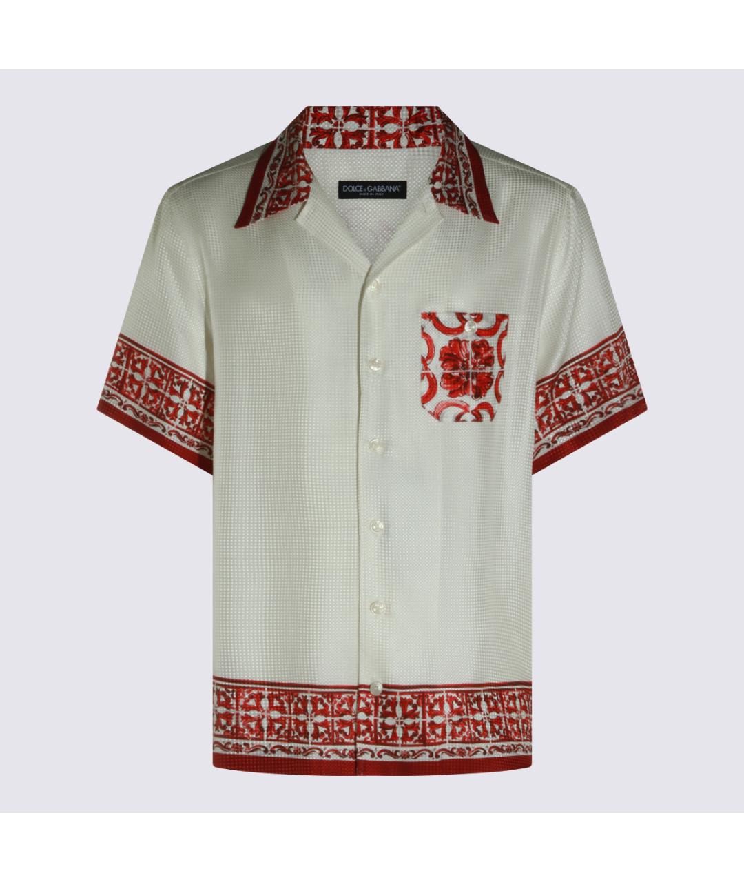 DOLCE&GABBANA Белая шелковая кэжуал рубашка, фото 3